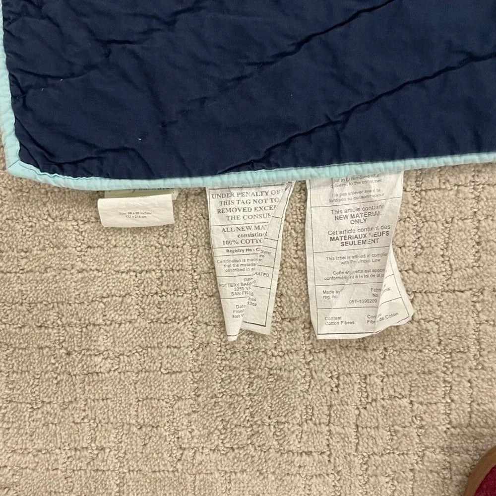 Pottery Barn Kids Solar System Outer Space Quilt and Sham Set Navy Blue Cotton - Picture 4 of 8